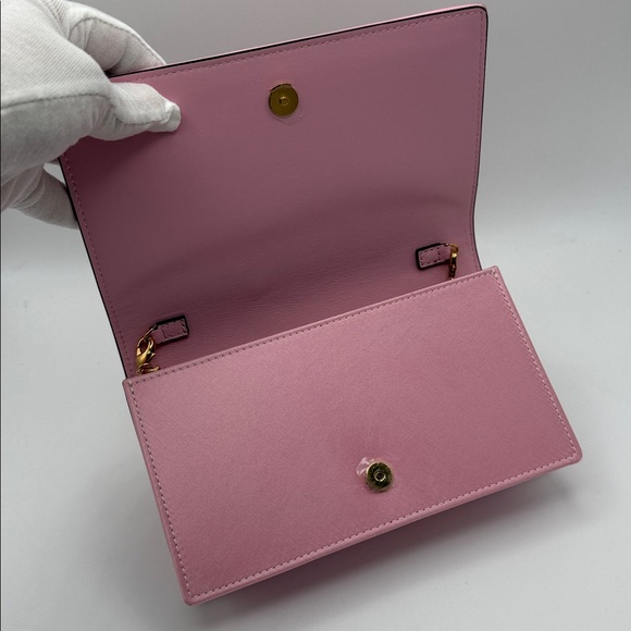 Versace Medusa Crystal Chain Crossbody Pink Satin Fabric - Picture 13 of 16